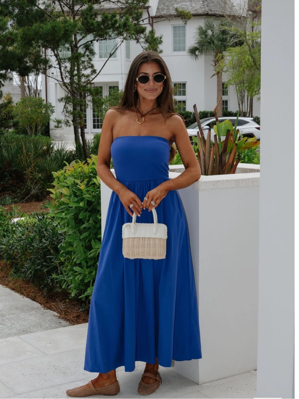 Strapless Royal Blue Maxi Dress - Women